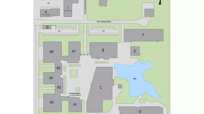 Lageplan der Gebäude am Campus Sankt Augustin Stand 2020 DE) (DE)